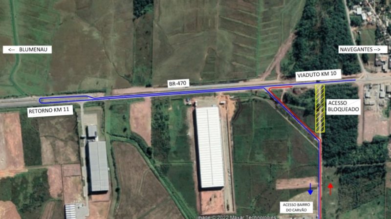 Desvio na BR-470 &eacute; necess&aacute;rio para continuidade das obras de duplica&ccedil;&atilde;o – Foto: DNIT/Divulga&ccedil;&atilde;o