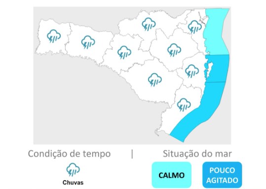 Chuva deve atingir todo o Estado neste domingo (29) &#8211; Foto: Defesa Civil/Divulgação