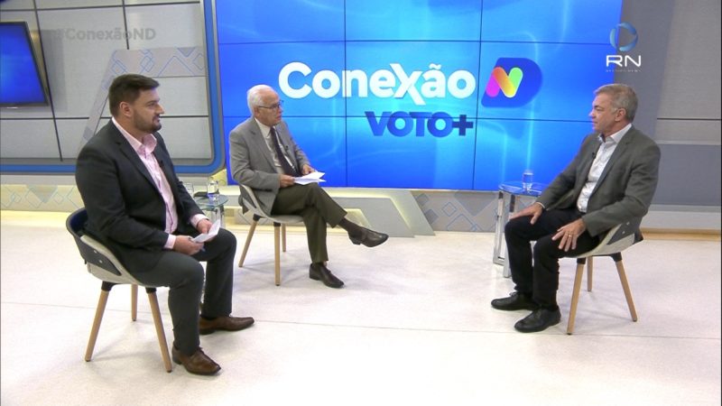 Altair Magagnin e Moacir Pereira conversaram com ex-prefeito de Florianópolis Gean Loureiro &#8211; Foto: Reprodução/NDTV
