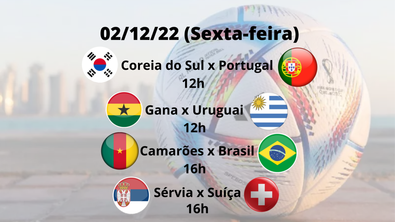 Calendário dos jogos do Brasil na Copa do Mundo 2022