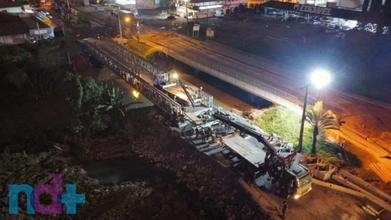 Exército prevê que a ponte metálica deve ficar pronta na noite desta quinta-feira (5) – Foto: Divulgação/ND