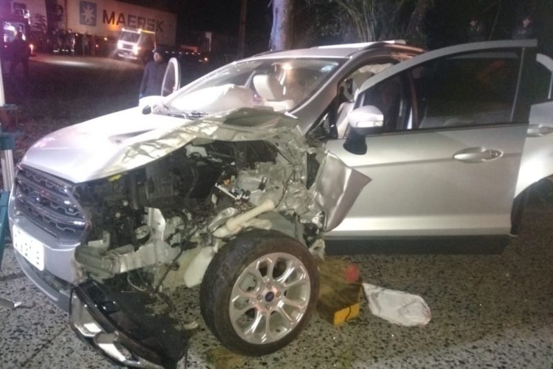 Acidente aconteceu na SC-418 na noite de quinta-feira (19) – Foto: PMRv/Divulga&ccedil;&atilde;o