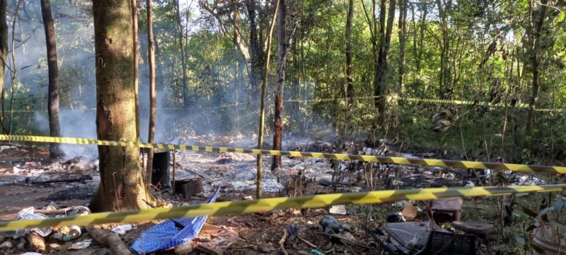 Corpo foi encontrado carbonizado. – Foto: Diego Antunes/NDTV Chapec&oacute;