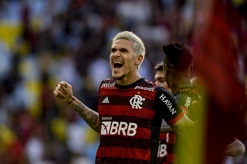 Pedro comemora o gol da partida &#8211; Foto: Marcelo Cortes/Flamengo
