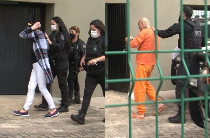 Casal chegou ao f&oacute;rum no in&iacute;cio da manh&atilde; desta ter&ccedil;a-feira &mdash; Foto: Roberto Bortolanza/ND