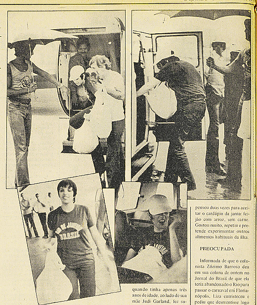 Sem aparatos de seguran&ccedil;a ou muito alarde, a estrela de 1,56 m chega &agrave; Capital na tarde chuvosa de 23 de fevereiro, vestindo jeans e uma camiseta com a estampa Rio de Janeiro – Brasil – Foto: Reprodu&ccedil;&atilde;o O Estado/ND