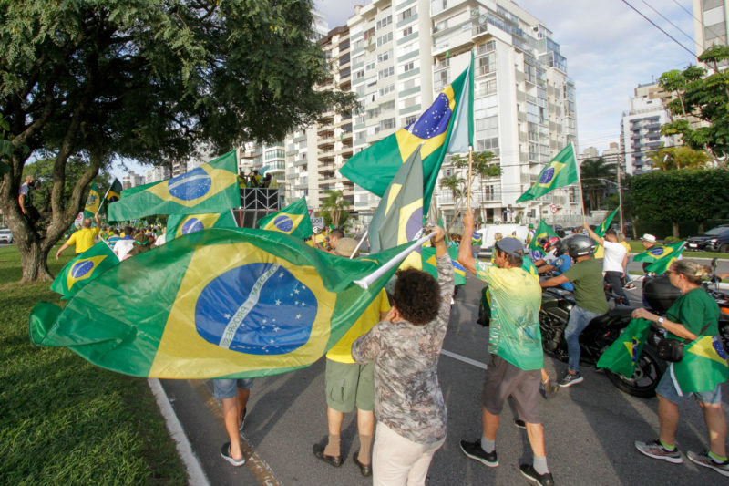 Manifestação a favor do governo Bolsonaro, em Florianópolis &#8211; Foto: Leo Munhoz/ND