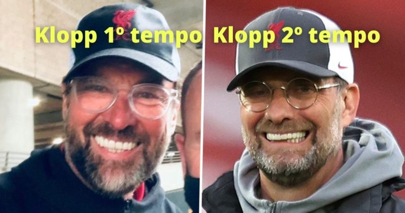 Técnico do Liverpool no primeiro tempo era fake…só pode! – Foto: Reprodução