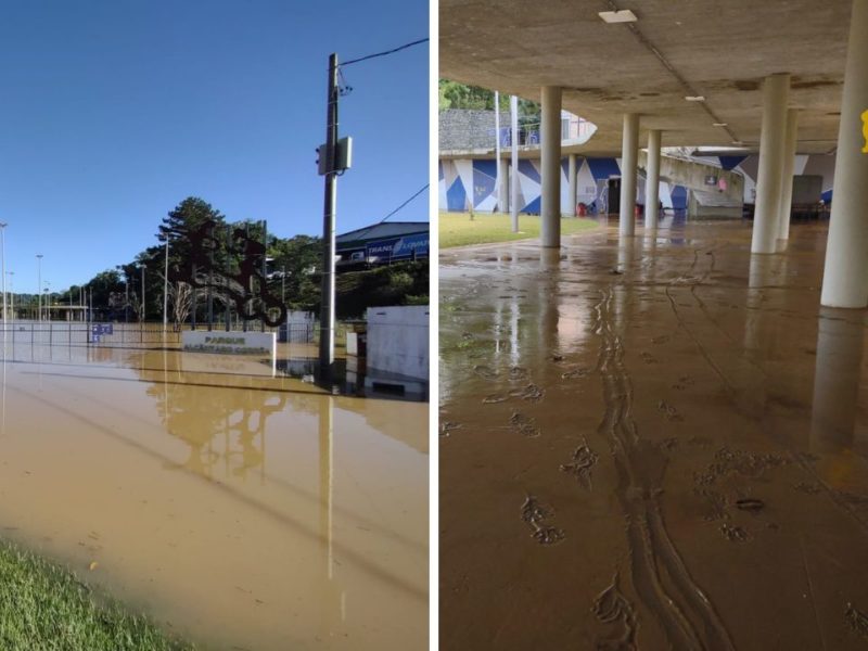 Parque das Itoupavas ficou debaixo d’&aacute;gua pela primeira vez – Foto: Franciele Cardoso/NDTV