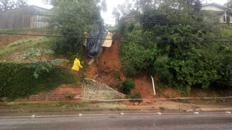 Deslizamentos de terra registrados em São Bento do Sul