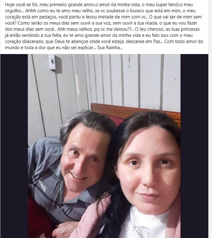 Filha faz despedida para o pai