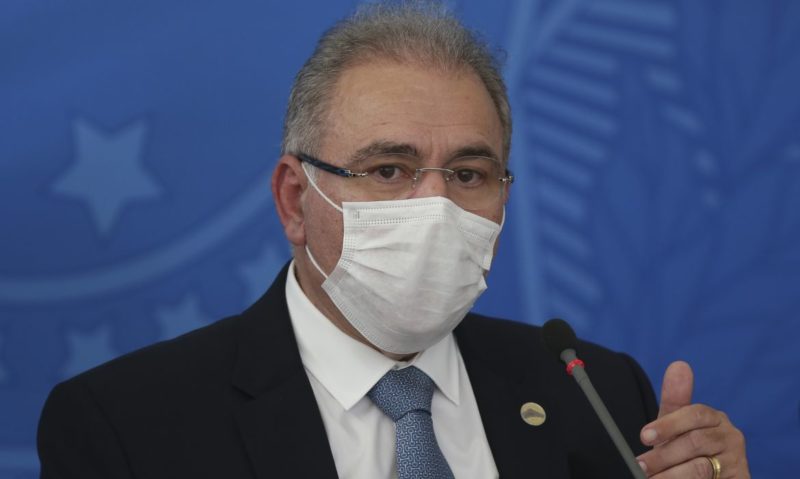 O ministro da Saúde, Marcelo Queiroga, durante coletiva no Palácio do Planalto – Foto: Fabio Rodrigues Pozzobom/Agência Brasil/ND
