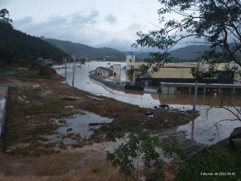 Sistema prisional de Tubar&atilde;o ficou alagado ap&oacute;s as fortes chuvas – Foto: Divulga&ccedil;&atilde;o/ND