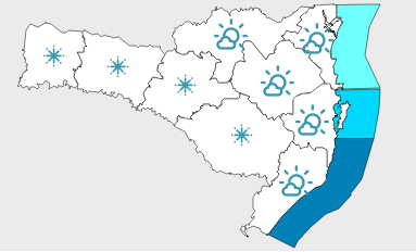 Geada poder&aacute; ser vista em grande parte da regi&atilde;o serrana de SC – Foto: Defesa Civil/Reprodu&ccedil;&atilde;o/ND