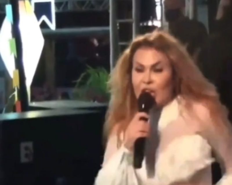 Joelma realizava show na Bahia quando caiu – Foto: Reprodu&ccedil;&atilde;o/Internet