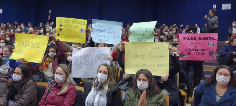 Servidores municipais est&atilde;o em greve em S&atilde;o Jos&eacute; h&aacute; tr&ecirc;s dias – Foto: Divulga&ccedil;&atilde;o/Sintram-SJ/ND