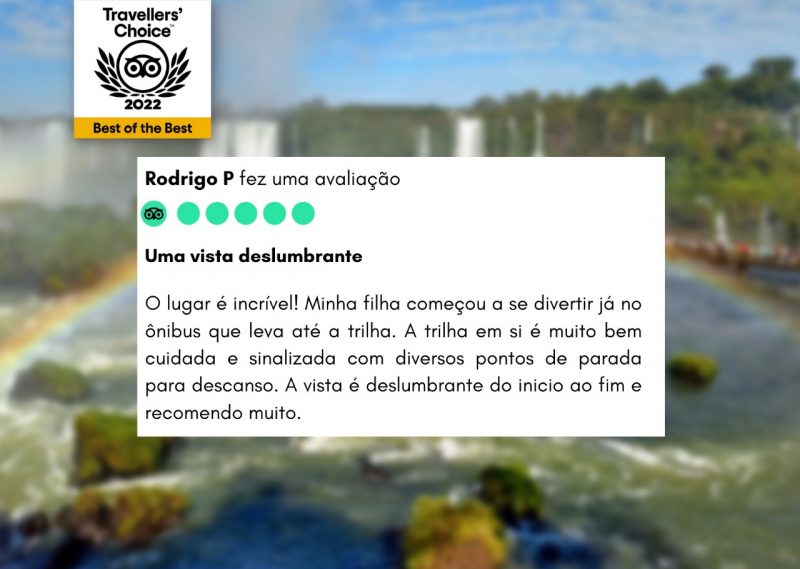 As avaliações dos visitantes na plataforma do TripAdvisor garantiram a colocação. &#8211; Foto: Cataratas do Iguaçu/ND