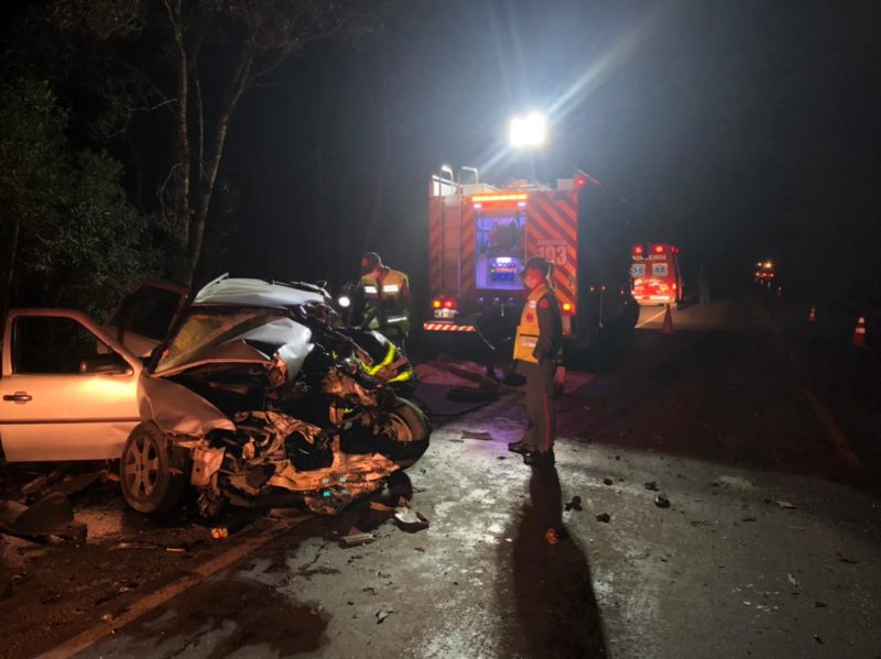 Acidente ocorreu na madrugada desta ter&ccedil;a-feira (28). – Foto: CBM/Divulga&ccedil;&atilde;o/ND