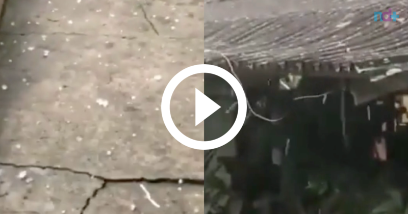 Chuva de granizo foi registrada em vídeo &#8211; Foto: Vídeo/Reprodução/ND