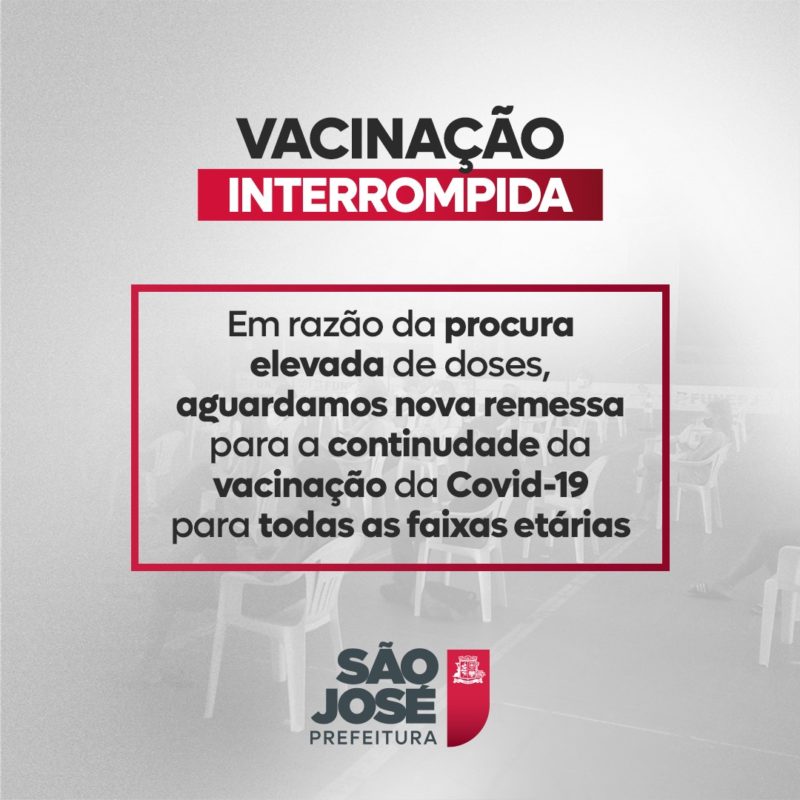 Prefeitura de São José está sem doses de vacinas contra Covid-19 &#8211; Foto: PMSJ/Divulgação/ND