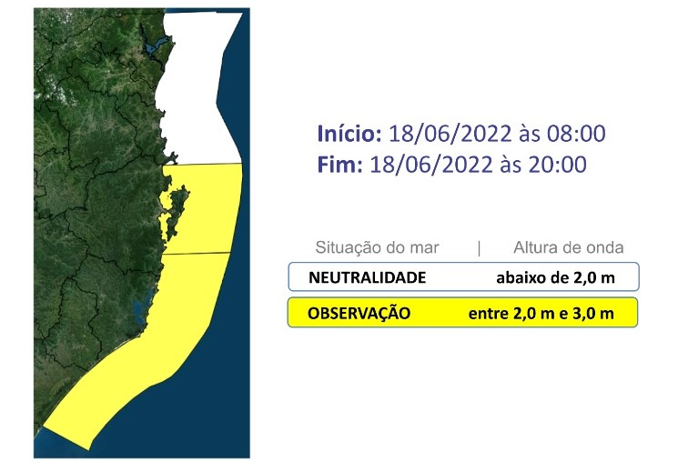 S&aacute;bado ter&aacute; condi&ccedil;&otilde;es de agita&ccedil;&atilde;o mar&iacute;tima no Litoral catarinense – Foto: Defesa Civil/Divulga&ccedil;&atilde;o/ND