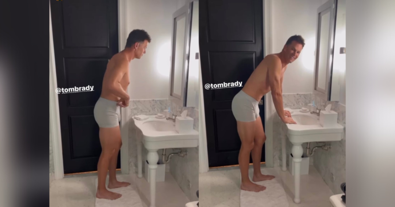 Gisele B&uuml;ndchen mostra Tom Brady de cueca no banheiro – Foto: Instagram/Reprodu&ccedil;&atilde;o/ND