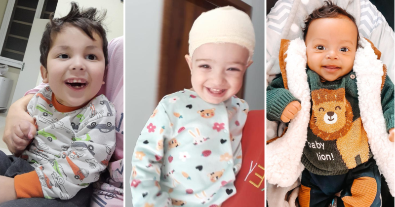 Joaquim, Aldo e Caetano s&atilde;o algumas das crian&ccedil;as que enfrentaram a fila de espera por um leito em SC – Foto: Divulga&ccedil;&atilde;o/ND