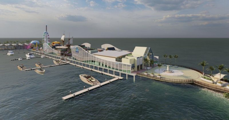 Novo parque tur&iacute;stico de SC ser&aacute; em p&iacute;er de Balne&aacute;rio Pi&ccedil;arras – Foto: Flomar Transportes Mar&iacute;timos/Reprodu&ccedil;&atilde;o