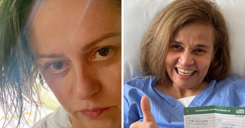 Montagem com as atrizes Guta Stresser e Claudia Rodrigues 