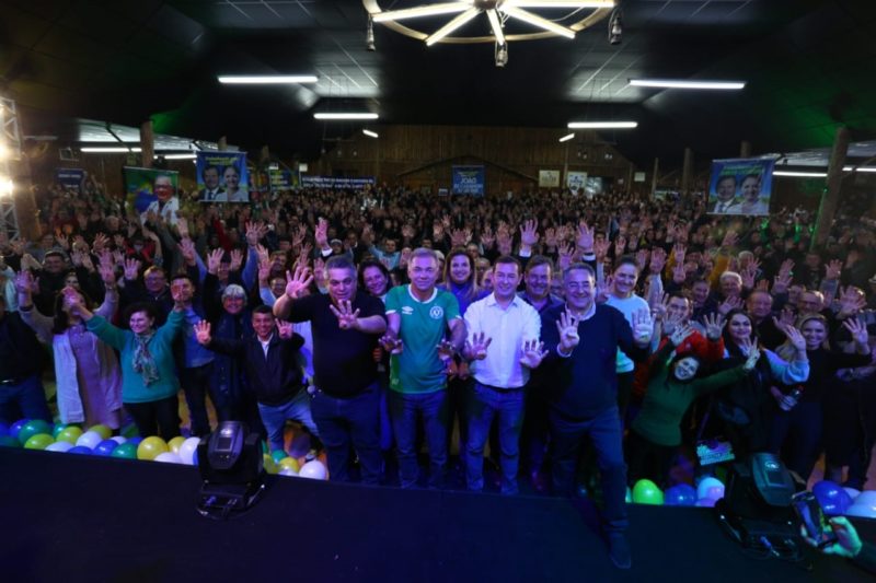 Da esquerda para direita: João Rodrigues; Gean Loureiro; Eron Giordani e Raimundo Colombo – Foto: Divulgação/ND