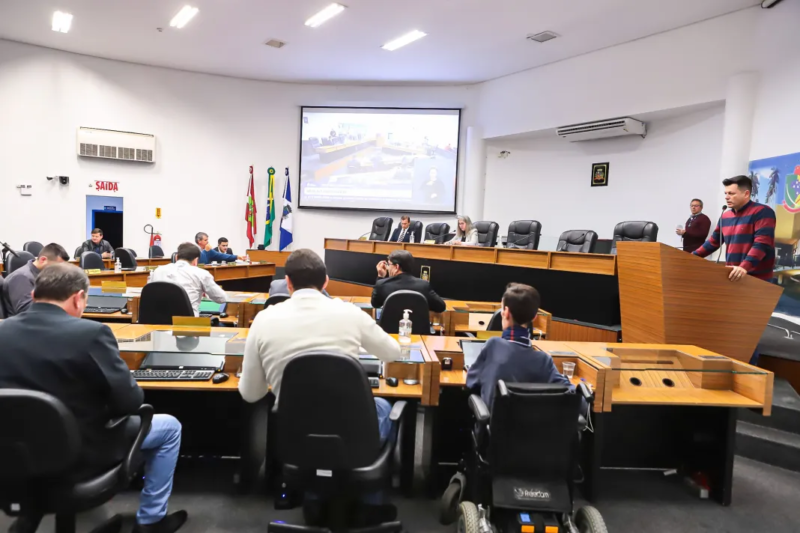 Imagem da votação do projeto na Câmara de Vereadores de Joinville