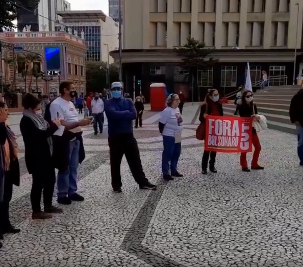 Servidores da Funai realizam ato em Florian&oacute;polis nesta ter&ccedil;a-feira (14) – Foto: Sintrafesc/Reprodu&ccedil;&atilde;o/ND