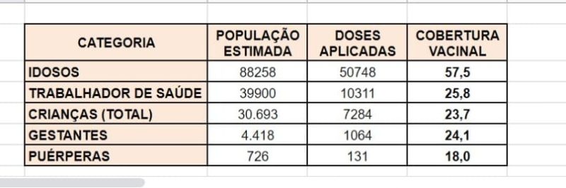 Cobertura vacinal da gripe em Florianópolis até o dia 27 de junho &#8211; Foto: Secretaria de Saúde de Florianópolis/Divulgação/ND