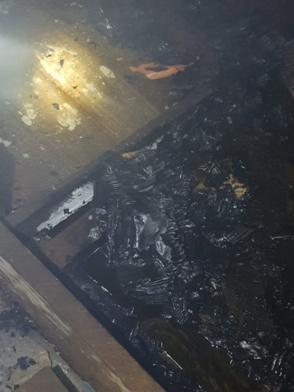 Raio atingiu casa e gerou inc&ecirc;ndio em Urubici – Foto: CBMSC/Divulga&ccedil;&atilde;o/ND