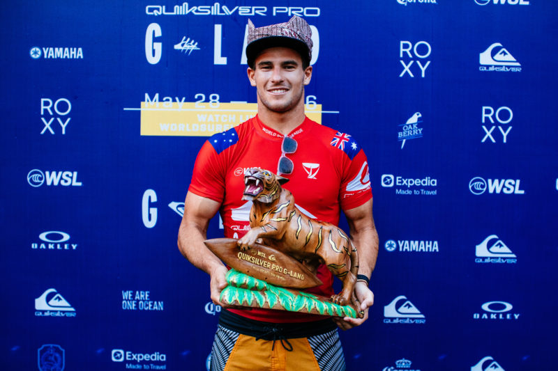 Australiano Jack Robinson fatura a etapa e agora &eacute; o vice-l&iacute;der do ranking mundial da WSL – Foto: World Surf League/ED SLOANE