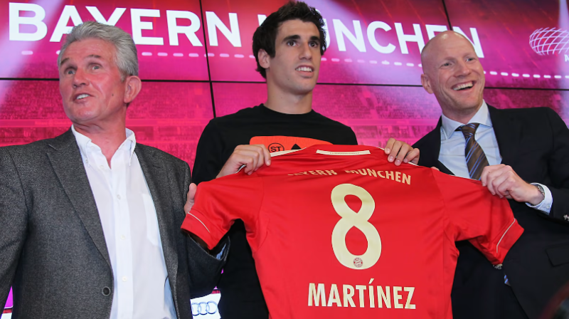 2 – Javi Mart&iacute;nez tamb&eacute;m est&aacute; empatado na segunda coloca&ccedil;&atilde;o deste ranking. O Bayern de Munique pagou 40 milh&otilde;es de euros (R$ 205,7 milh&otilde;es, na cota&ccedil;&atilde;o atual) ao Athletic de Bilbao, pelo volante espanhol. – Foto: Bayern/Divulga&ccedil;&atilde;o