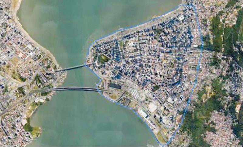 Mapa mostra o &ldquo;tri&acirc;ngulo&rdquo; da Capital que est&aacute; tombado provisoriamente pela FCC – Foto: Divulga&ccedil;&atilde;o/ND