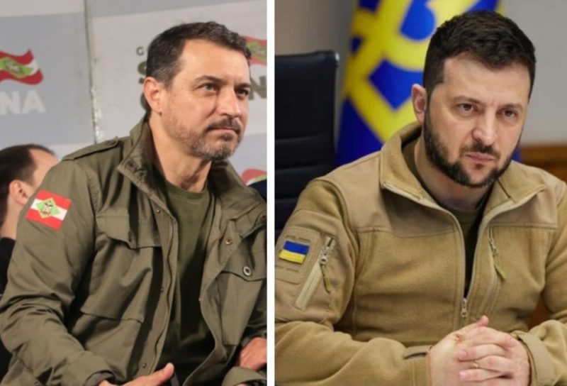 Carlos Mois&eacute;s e o presidente ucraniano e seus visuais semelhantes – Foto: Montagem SECOM SC/UPS/ND