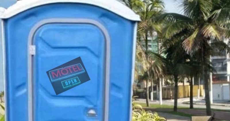 Banheiro qu&iacute;mico seria usado como motel por “empreendedores do crime” – Foto: Reprodu&ccedil;&atilde;o