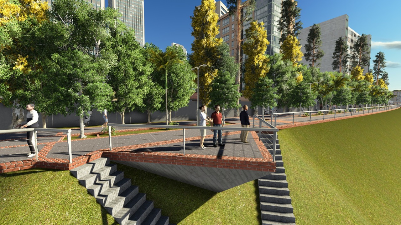 The linear park will be built on the banks of the Itajai-Azú River in Blumenau - Information Disclosure/Blumenau City Hall/ND