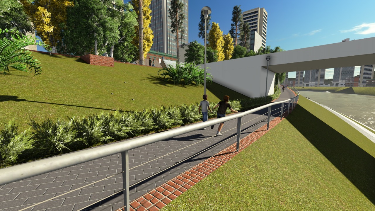 The linear park will be built on the banks of the Itajai-Azú River in Blumenau - Information Disclosure/Blumenau City Hall/ND