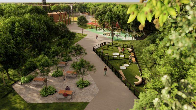 Parque Urbano contar&aacute; com espa&ccedil;o pet, cafeteria e at&eacute; observat&oacute;rio de orqu&iacute;deas – Foto: Verde &amp; Azul Urbanismo/Reprodu&ccedil;&atilde;o