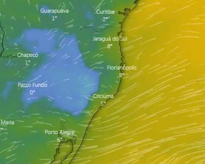 SC tem queda na temperatura