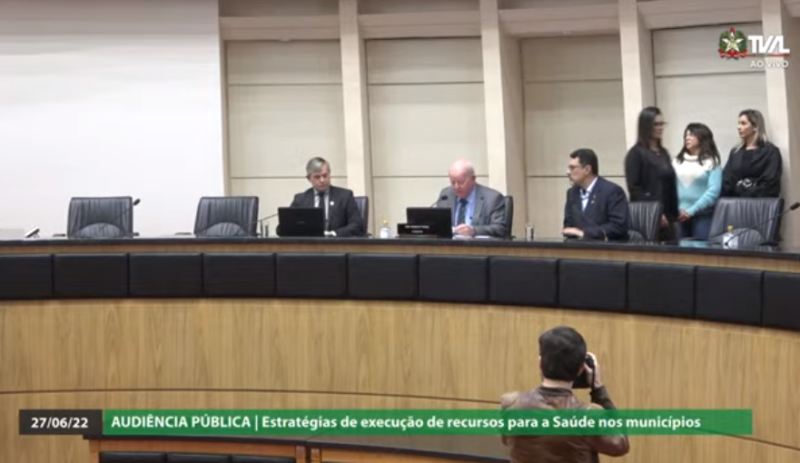 Audi&ecirc;ncia discute destina&ccedil;&atilde;o de verba para a sa&uacute;de em munic&iacute;pios de SC – Foto: Reprodu&ccedil;&atilde;o v&iacute;deo Alesc