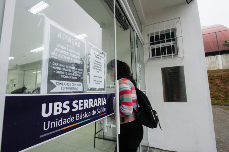 Na UBS na Serraria, alguns servi&ccedil;os foram suspensos em virtude da greve – Foto: Leo Munhoz/ND