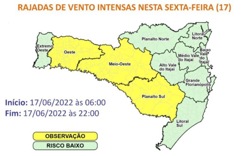 Alerta para ventos intensos – Foto: DC/Divulga&ccedil;&atilde;o/ND