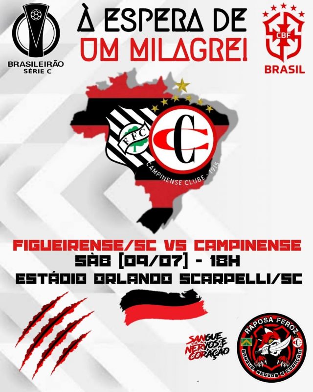 Pelo lado do time da Para&iacute;ba, uma vit&oacute;ria diante do Figueirense seria um milagre – Foto: Raposa Feroz/divulga&ccedil;&atilde;o/ND