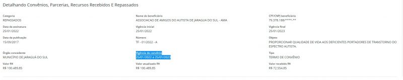 Foto: Portal da Transpar&ecirc;ncia de Jaragu&aacute; do Sul