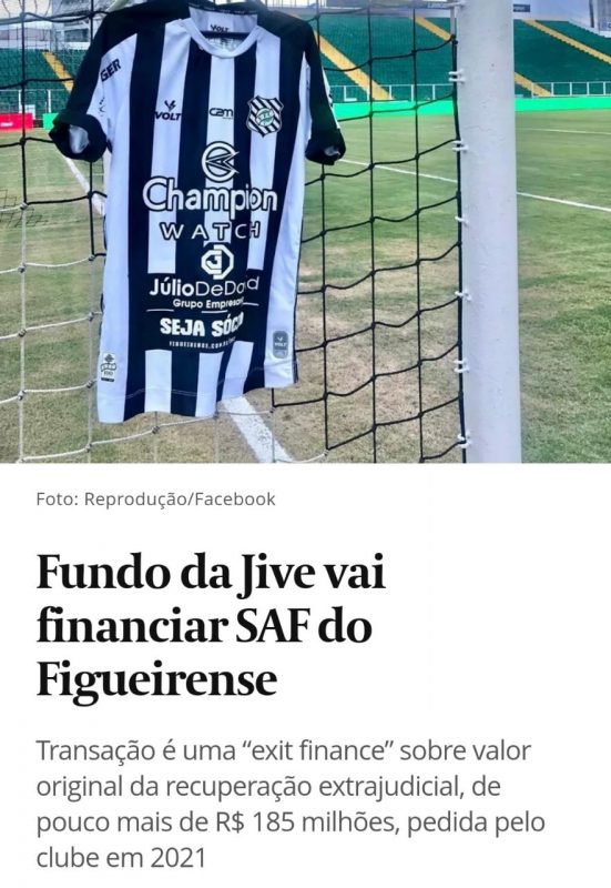 Valor Econ&ocirc;mico informa que a Jive Investimentos em ativos ser&aacute; o credor do Figuierense – Foto: Valor Econ&ocirc;mico/reprodu&ccedil;&atilde;o