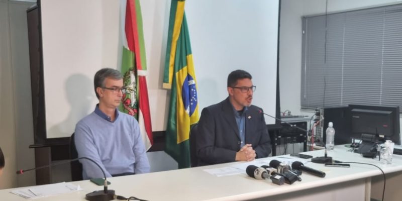 Coletiva de imprensa sobre situa&ccedil;&atilde;o da sa&uacute;de em SC foi concedida na tarde desta quarta-feira (15) – Foto: Ana Schoeller/ND